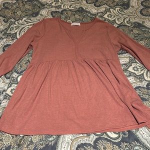 Pink long sleeve maternity shirt size M